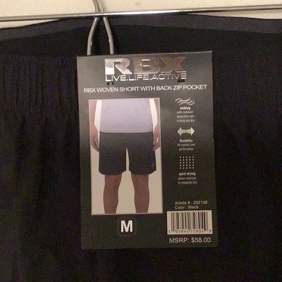 NWT: Activewear Woven Short w/Back Zip Pocket - Picture 2 of 4